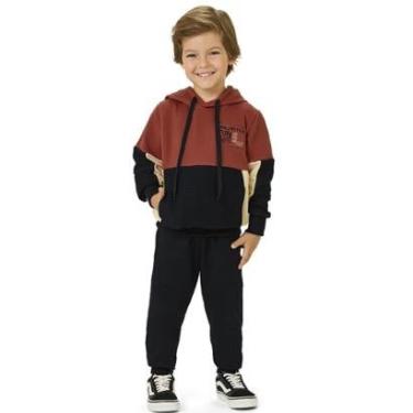 Imagem de Conjunto Infantil Menino Inverno Casaco Com Capuz E Calça Moletinho - Angerô-Masculino