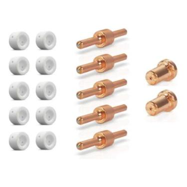 Imagem de Kit P/Tocha Corte Plasma Pt31: 2 Bicos Longos + 5 Eletrodos Longos + 1