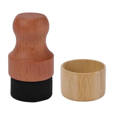 Imagem de Aplicador de cera de óleo de tábua de corte, aplicador de cera de óleo mineral de madeira redonda com tampa, aplicador de condicionador para blocos de açougueiro de madeira, espátulas, colheres