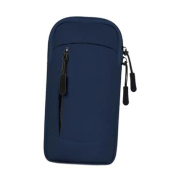 Imagem de Dynwave Sports braçadeira de braçadeira manga portátil portátil zíper de zíper smartphone saco de braço de braço de braço de braço para corrida de corrida, Azul Escuro
