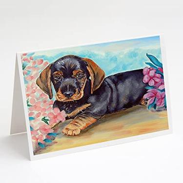 Imagem de Caroline's Treasures 7501GCA7P Cartões de felicitações e envelopes Dachshund Pacote com 8, 7 x 5, multicolorido