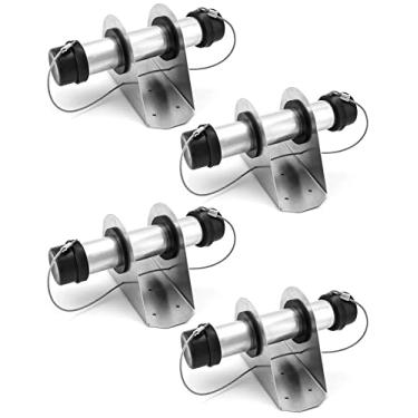 Imagem de QWORK Porta-documentos de alumínio para trailer, caixa de cartão de registro, pacote com 4 porta-documentos, 3,5 cm x 23 cm, para caminhões e reboques