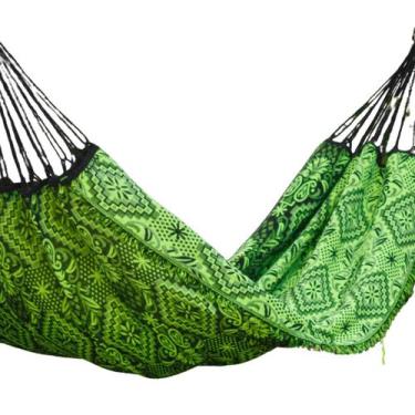 Imagem de Rede De Descanso Dormir Casal Indiana Bonita Cor Verde Confortável - B