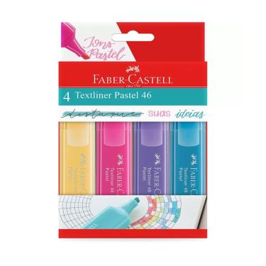 Imagem de Caneta Marca Texto Faber-Castell Textliner 4 Cores Pastel