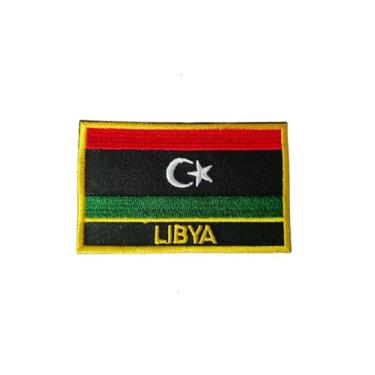 Imagem de Uijokdef 1 PÇ Patch de bandeira multinacional bordado a ferro ou costurado, tático, militar, nacional e multinacional (Líbia)