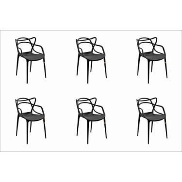 Imagem de Cadeira De Jantar Allegra Pp Preto Rivatti Kit 6 Unidades