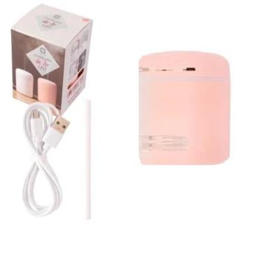 Imagem de Umidificador de Ambiente USB, 300ml, LED, 12 x 8 x 8 cm Umidifica Ambiente Auxiliando na Hidratação da Pele e Vias Respiratórias (Rosa)