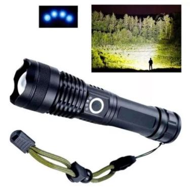 Imagem de Lanterna T9 Tática Militar Acampamento Recarregável USB Led - shopamer