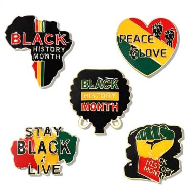 Imagem de YAHPERN Juneteenth Broches para Mulheres Negras Homens Alfinetes de Lapela Africana Esmalte 1865 Mapa Africano Punho Poder Punho Preto Queen Broche Alfinetes Africanos Juneteenth Acessórios Joias