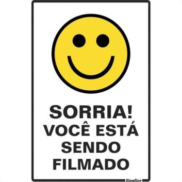 Imagem de Placa Sinalizacao Poliestireno 20X30 ''Sorria Voce Esta Sendo Filmado'