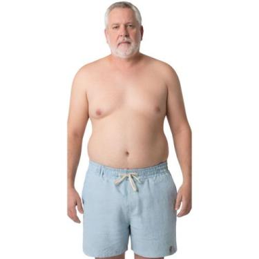 Imagem de Short Mauricinho Plus Size Fio Tinto Linho 3 Bolsos - C&C, Azul claro,