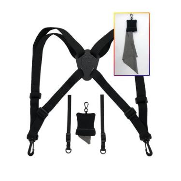 Imagem de Arnês binocular GAIARENA com alça ajustável para caça preta - GAIARENA
