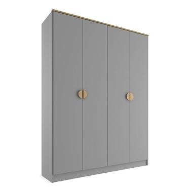 Imagem de Guarda-Roupa Solteiro Asti 100% MDF 4 Portas 2 Gavetas Bege
