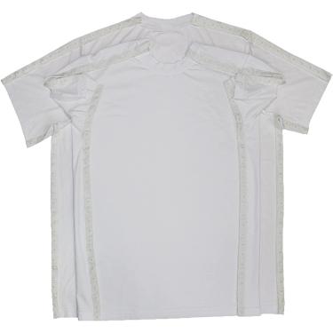 Imagem de Camiseta De Recuperação De Ombro Pós-cirurgia Camiseta Aberta Com Abertura De Pressão Rasgada Braço Direito & Esquerdo Aberta Camiseta De Acesso à Porta, White/Dark Grey Heather, XXL