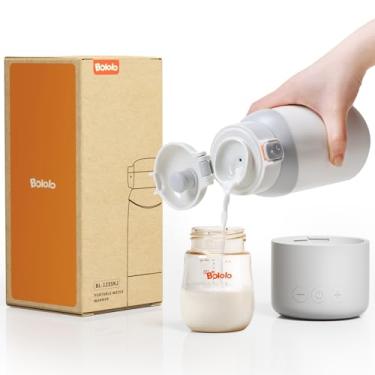 Imagem de BOLOLO Aquecedor de leite portátil para viagem, design removível para limpeza fácil, aquecedor de mamadeira portátil, aquece o leite materno rápido e uniformemente, capacidade de 496 g e bateria de