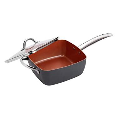 Imagem de Aramco Panela quadrada de alumínio Hamilton Beach, 24 cm, cinza