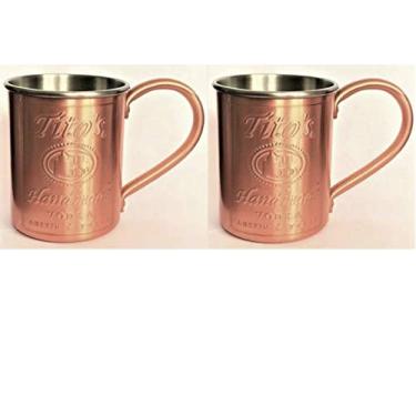 Imagem de Tito's Vodka Caneca forrada de cobre/aço inoxidável – NOVA - Conjunto de 2