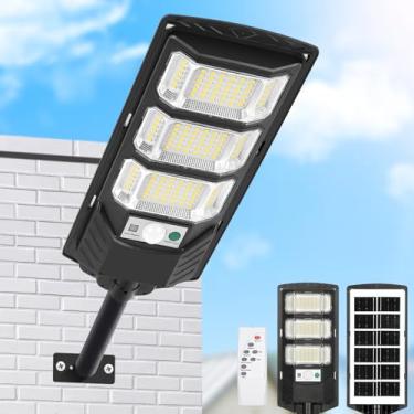 Imagem de Luzes solares externas à prova d'água, luz solar de rua 6500K ao anoitecer ao amanhecer, holofote com sensor de movimento e controle remoto, luz de segurança LED para estacionamento, quintal-1 pacote