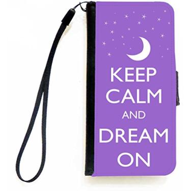 Imagem de Rikki Knight Keep Calm and Dream On - Capa carteira flip cor violeta com aba magnética para Apple iPhone 5c