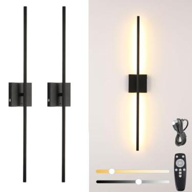 Imagem de Arandelas de parede sem fio de 82 polegadas, arandela de parede recarregável operada por bateria com controle remoto e toque, 8000 mah, 3 modos de cor, magnético, rotação de 360°, para quarto, sala de