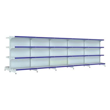 Imagem de Kit 5 gôndolas new premium 1,37m branca centro 80/60 - AMAPÁ