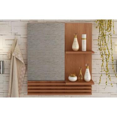 Imagem de Armário P- Banheiro Espelheira Suspensa Bn3614 Cor Amêndoa - Tecno Mobili