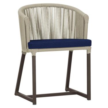 Imagem de Cadeira De Jantar Noronha Alumínio Marrom E10 Trama Original Rami