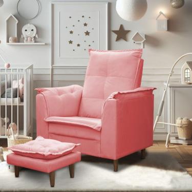 Imagem de Poltrona Maria Para Amamentação E Descanso Com Puff Confortável Suede Rose Mabe Magazine