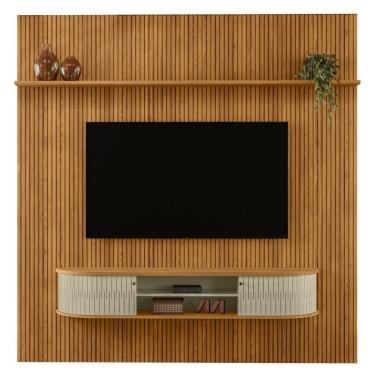 Imagem de Painel Home Suspenso Tv 75 Polegadas New Bugatti Cumaru Opala Madetec