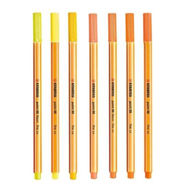 Imagem de Caneta Fineliner 0.4mm Point 88 7 Tons De Amarelo E Laranja - Stabilo
