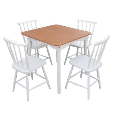 Imagem de Jogo de Jantar Colonial Brisa Mesa 80X80 cm 04 Cadeiras Top QUADRADA -