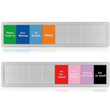 Imagem de Chunful Pacote com 2 placas de porta de escritório, 8 opções, não perturbe/por favor, entre/i'm gone for the day/in a meeting/working from home/, etc, placa deslizante de privacidade para sala de