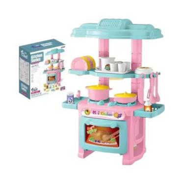 Imagem de Mini Cozinha Infantil Diy, Bancada, Jogos De Dramatização, Utensílios 