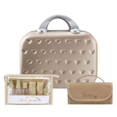Imagem de Kit Frasqueira Love, Kit De Frasco 10pç, Necessaire Rocambole Bege