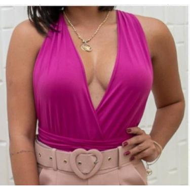 Imagem de Body feminino multiformas com bojo tecido poliester - moda filo, Pink,