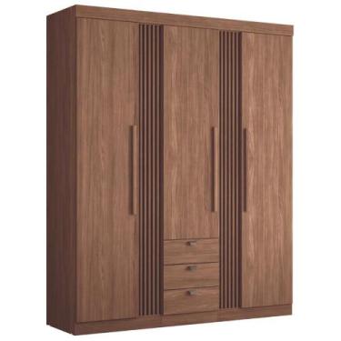 Imagem de Guarda Roupa Solteiro 3 Portas Ripado Lens Jatobá - CASA H