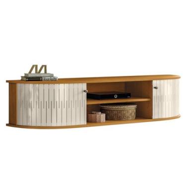 Imagem de Bancada Suspensa Tv 60 Pol 2P 136 cm Modena Cinamomo Off White MADETEC