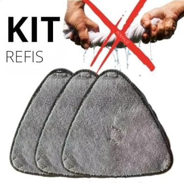 Imagem de Refil Mop Triangular 360° Microfibra Esfregão Giratório Lava e Seca Ajustável para Limpeza de Piso e Vidros (20)