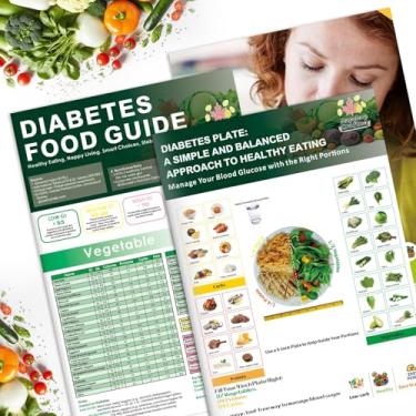 Imagem de Kit de ferramentas para diabetes: fichário de referência nutricional em 3 partes, planejador de refeições com baixo teor de carboidratos com guia de vitaminas, tabela de índice glicêmico para