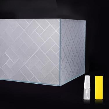 Imagem de Hygger CO2 Papel de fundo de aquário decorativo papel de parede de fundo de aquário adesivo eletrostático, sem cola, fácil de instalar, reutilizável (19,7 (A) × 59 cm C, grade transparente)