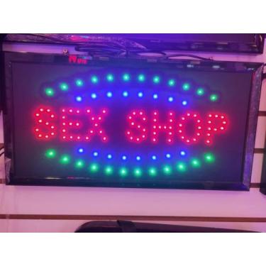 Imagem de letreiro led placa Luminoso escrito Sex shop led piscando - Tlt, 110V