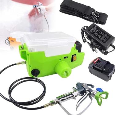 Imagem de Pulverizador De Tinta De Alta Tensão 15mpa Para Móveis, Pulverizador De Tinta Portátil Sem Fio De 500w, Máquina De Pulverização De Tinta Sem Ar De 1,7l, Pistola De Pulv, 2batteries