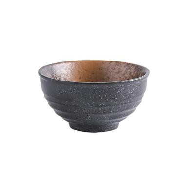 Imagem de 2 tigelas de arroz domésticas de cerâmica estilo japonês de 11,4 cm, tigelas de sopa simples para lanche e sobremesa - amarelo jade