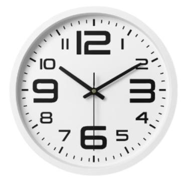 Imagem de Relógio Parede Silencioso 30cm Moderno Minimalista Números Grandes Em Relevo Quarto Sala Escritório Cozinha Academia Area Gourmet Recepção Decoração Elegante (BRANCO)