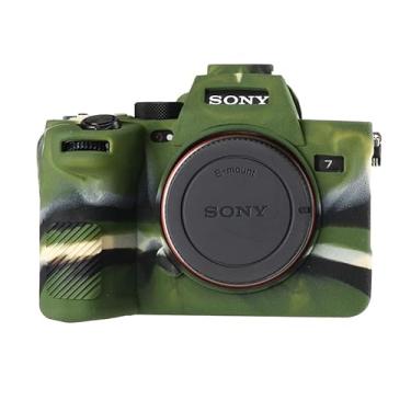 Imagem de STSEETOP Capa de câmera para Sony A74 A7M4 A7IV - Capa protetora de silicone DSLR, gaiola destacável, à prova de choque, à prova de poeira (verde militar)