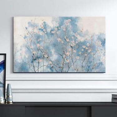 Imagem de HSTANGKY Capa interior do pó da TV capa protetora de tecido macio contra o pó e o sol para televisores de ecrã plano / curva televisão decorativa-flower1 ||80 polegadas