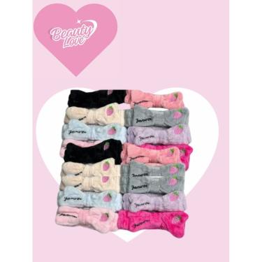 Imagem de 01 Faixa para maquiagem e skin care limpeza facial maquiagem faixa esponja para maquiar mulher dia das mães presente