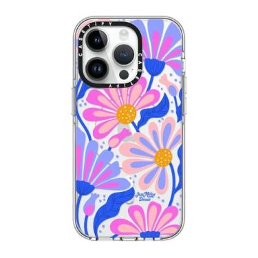 Imagem de CASETiFY Capa transparente para iPhone 14 Pro [não amarela/2 m. Proteção contra quedas de grau militar/compatível com Magsafe] - Margarida mística - Transparente