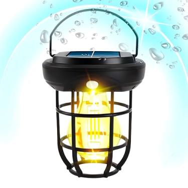 Imagem de Lampião Retrô de Camping Lanterna LED 2 em 1 Recarregável com Luz Solar e Sensor de Presença Movimento Luminária Portátil de Multiuso para Casa e Jardim Acampamentos Pesca Trilhas Design Premium