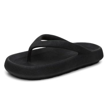 Imagem de Chinelo de Dedo Nuvem Feminino Microexpandido Anatomica Confortavel Palmilha Macia Praia Verao Tamanho:35;Cor:Preto;Gênero:Feminino;Departamento BS:Esporte